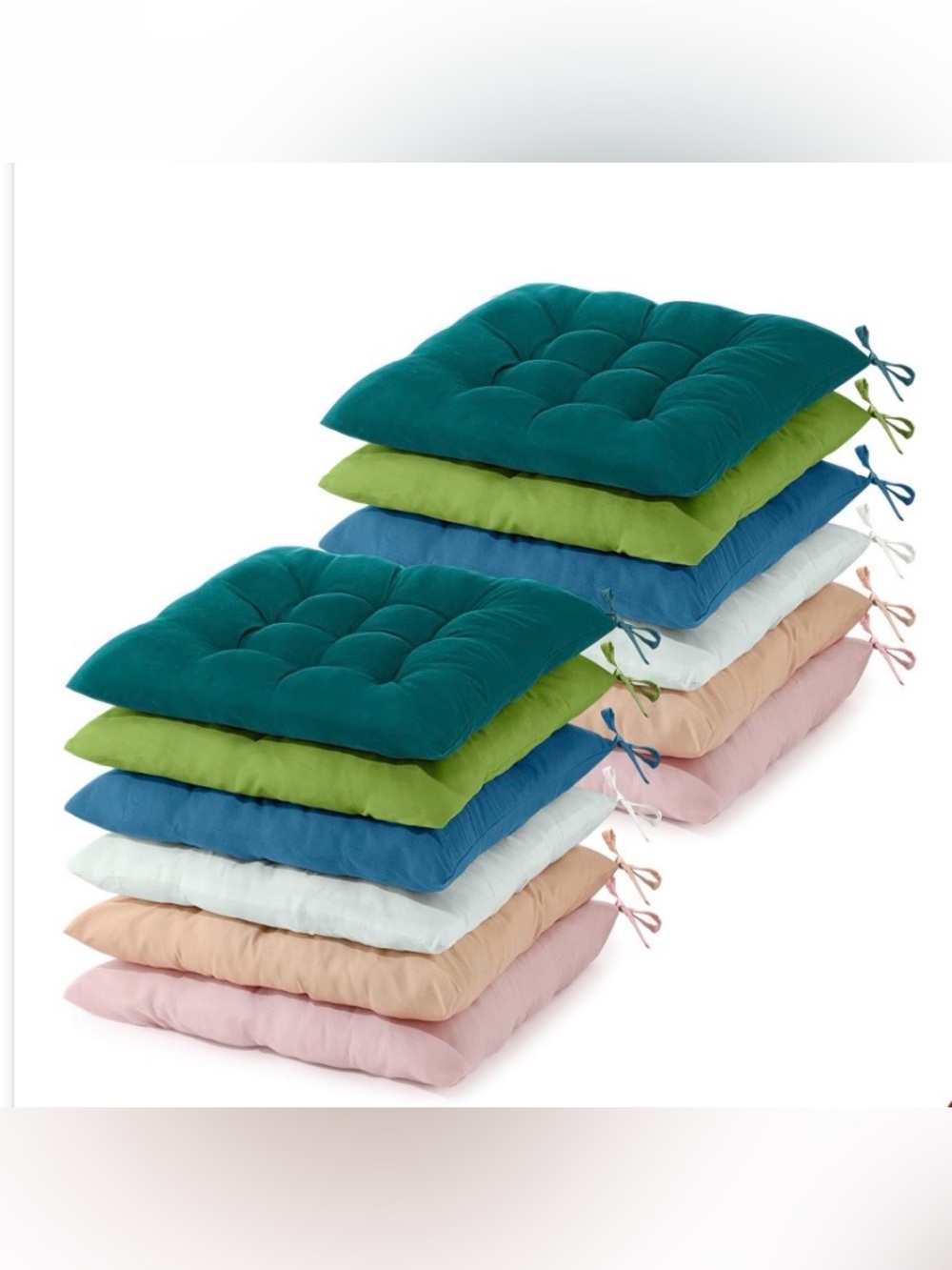 Tufted Cushions with Ties SQUARE 15.7x15.7x4” (12-pack)